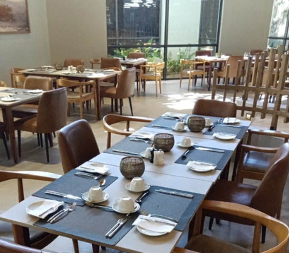Restaurant tables and dining chairs