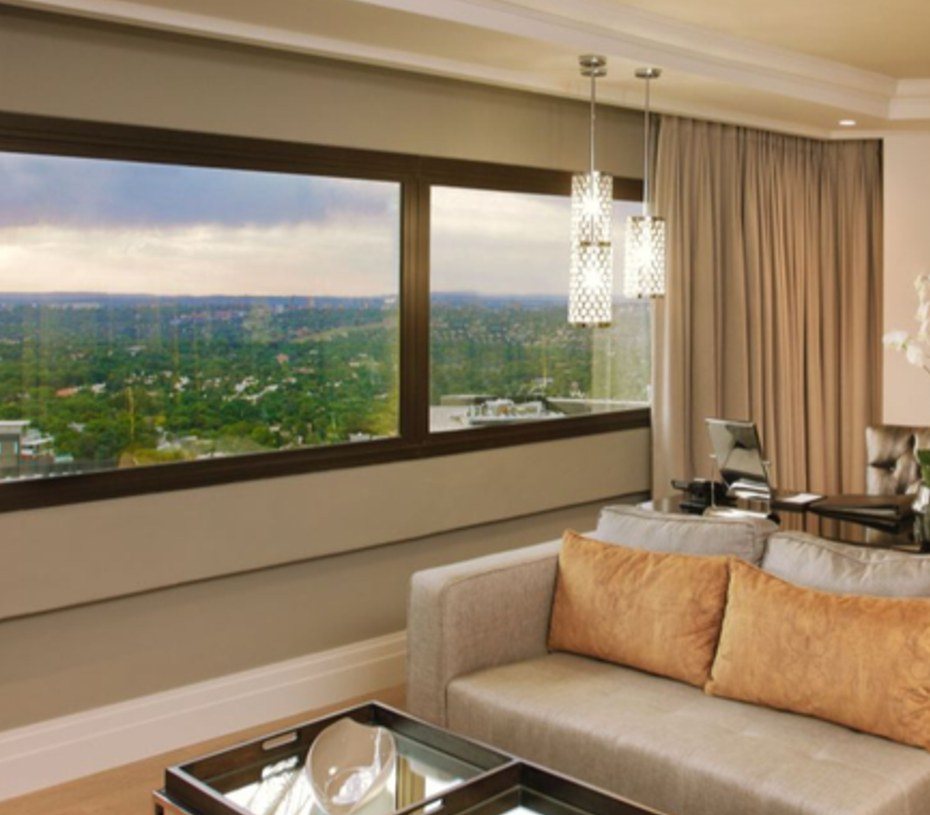 Sitting room with matched upholstery and casegoods